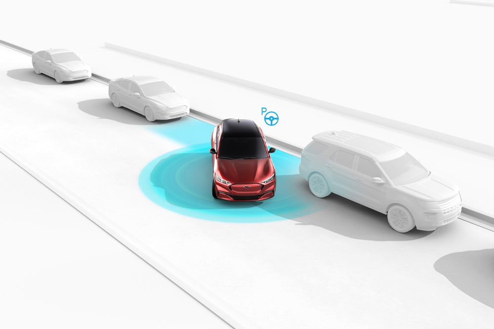 Visualisierung des Park-Pilot-Systems.